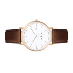 Rose Gold Case White Dial em aço inoxidável relógio de pulso de pulso homens