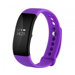 V6 Purple Silicon Sports Wristband Deep WaterProof Quick Charge Smart Bracelet