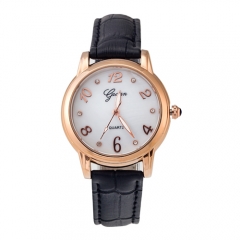 Rose Gold Casual Quartz movimento suíço à prova de água Relógio para senhora