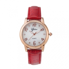 Rose Gold Casual Quartz movimento suíço à prova de água Relógio para senhora