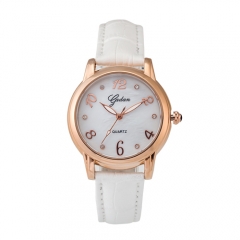 Rose Gold Casual Quartz movimento suíço à prova de água Relógio para senhora