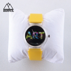 Silicon material strap silicone watch com mostrador digital círculo dial face em diferentes cores padrão de design specilal